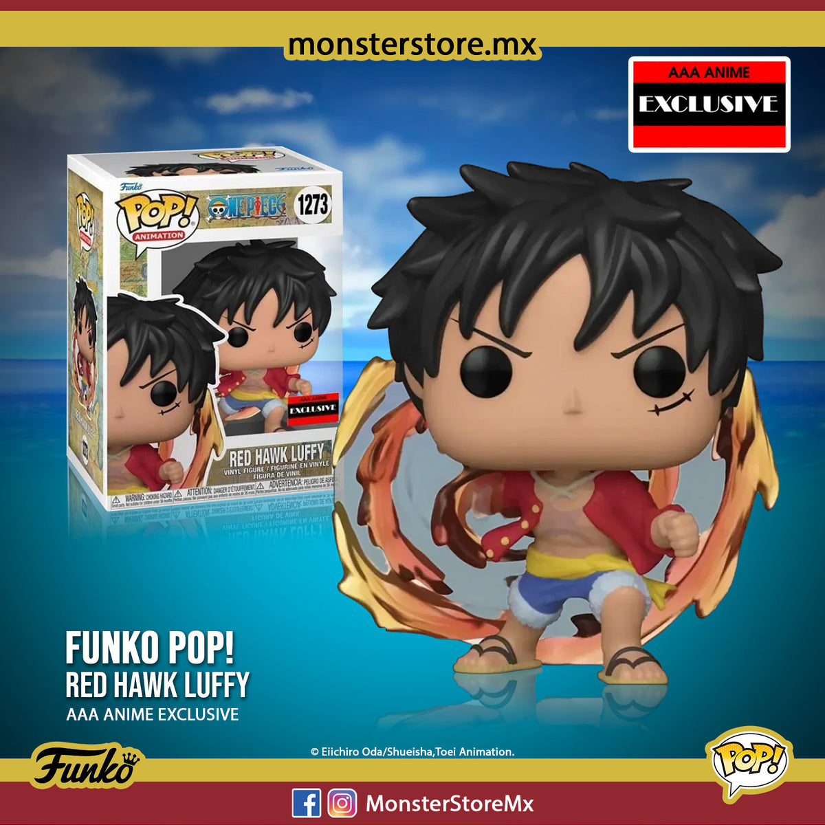 Funko Pop! Animation: One Piece Red Hawk Luffy #1273 AAA Anime Exclusive -  collectorzown