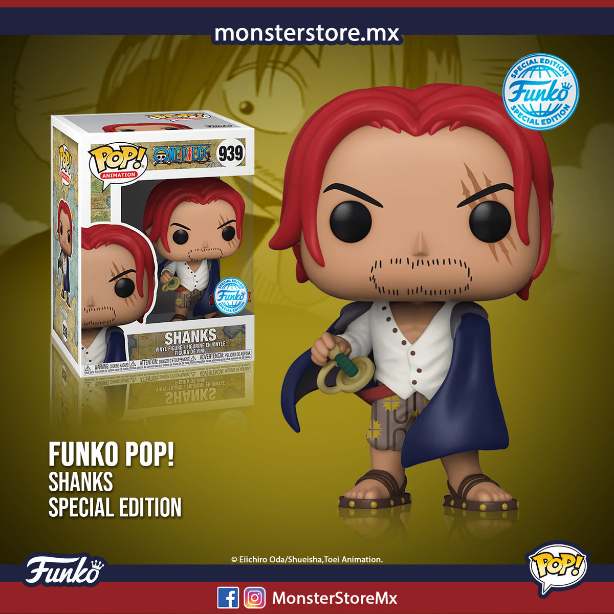 Funko Pop! Animation - Shanks #939 Special Edition One Piece –  MonsterStoreMx