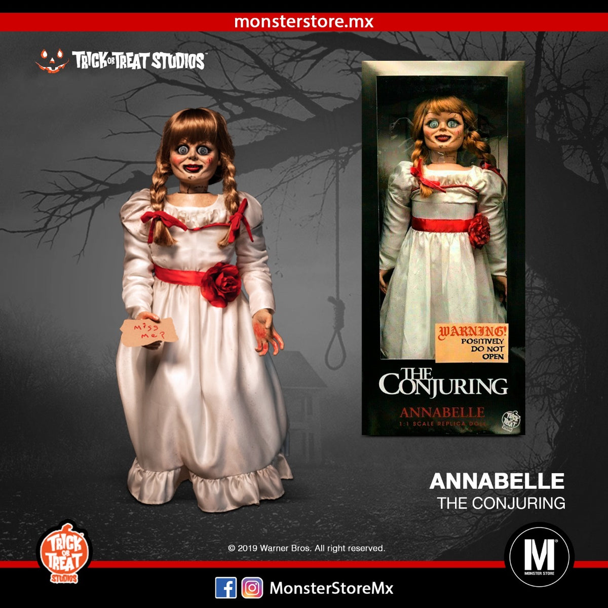 The Conjuring - ANNABELLE 1:1 Scale Replica Doll Trick or Treat Studios -  LIBERTY Toys