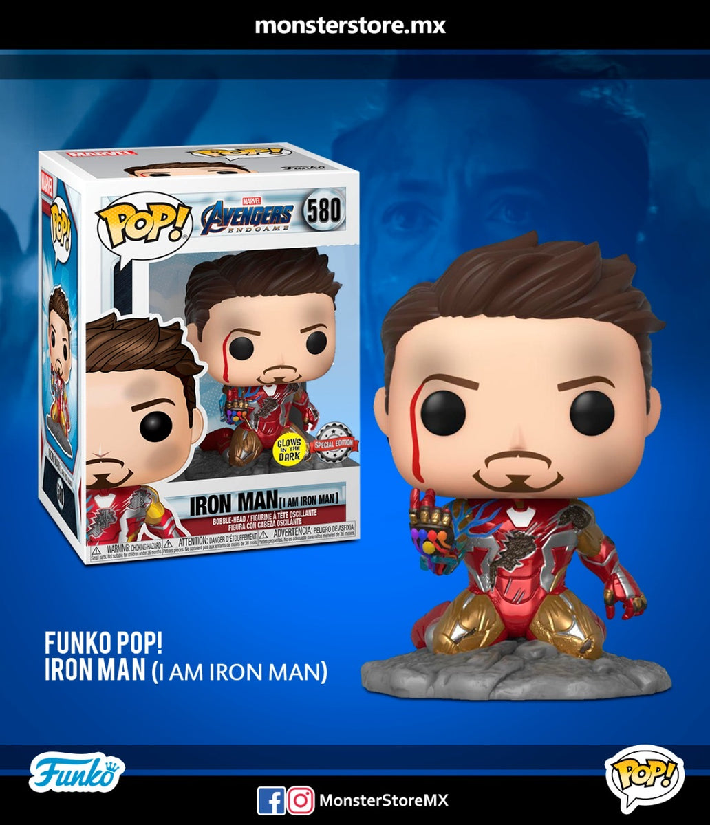 Funko POP ! Avengers Endgame I Am Iron Man ( Snapping ) GLOW ...