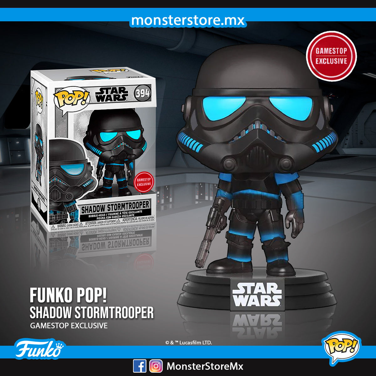 Funko Pop! Movies - Shadow Stormtrooper #394 Game Stop Star