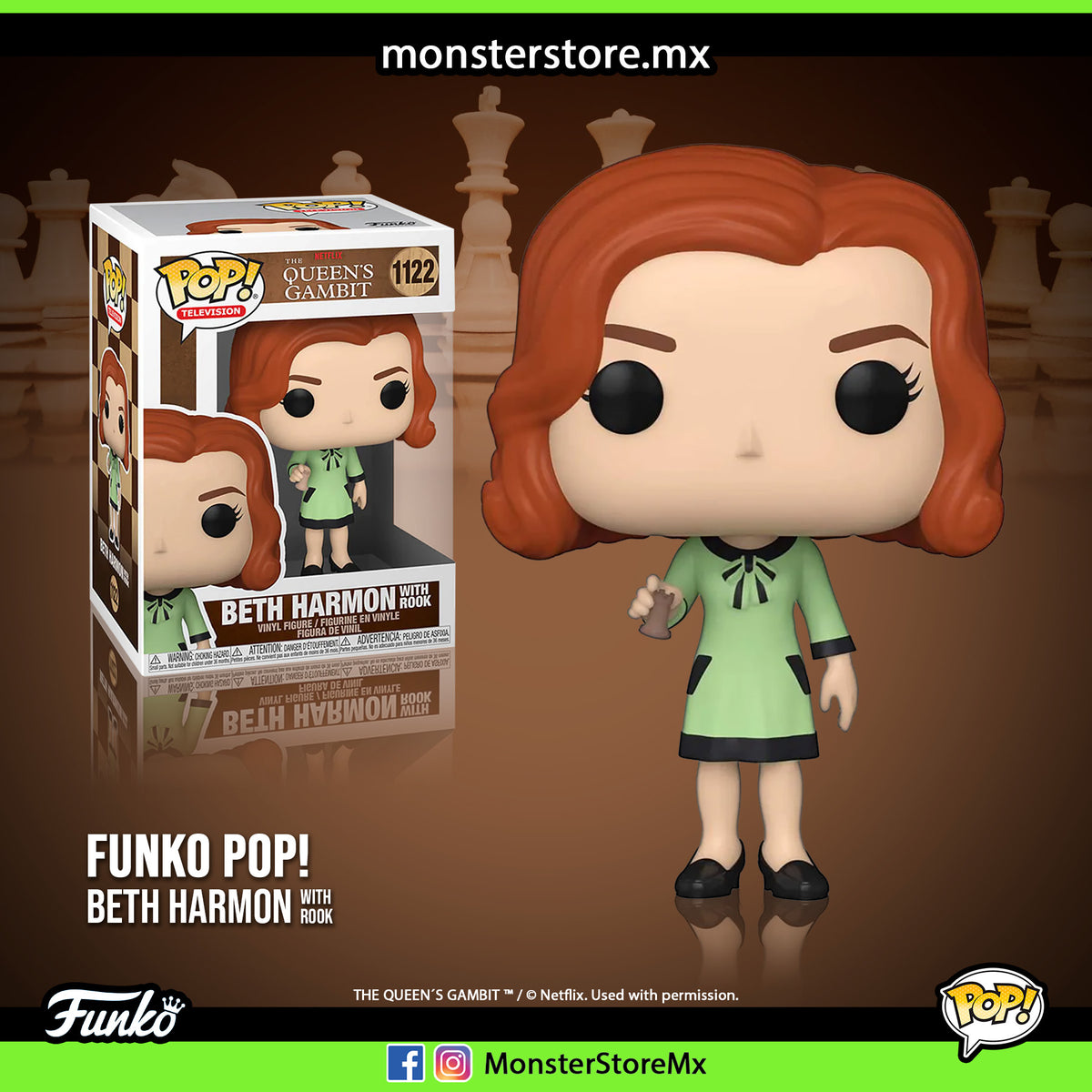 Funko Pop Beth Harmon Final Game #1123 - Queen Gambit - O Gambito