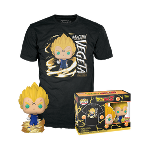 Funko Pop! Tee - Majin Vegeta Talla M Glows Dragon Ball Z