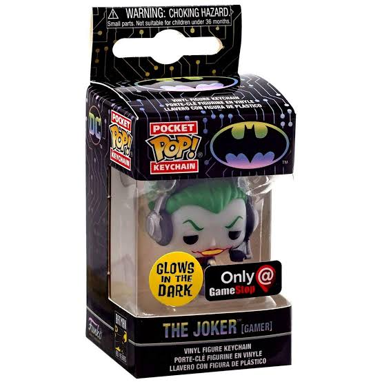 Funko Pop! Keychain - The Joker (Gamer) Glows Game Stop Batman