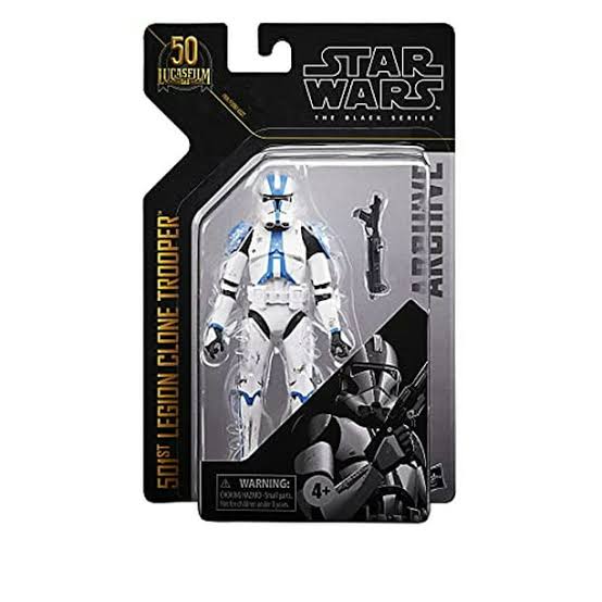 Star Wars The Black Series Archive Collection 501st Legion Clone Trooper The Clone Wars Lucasfilm Figura de acción 50 aniversario, F1911 Star Wars Hasbro