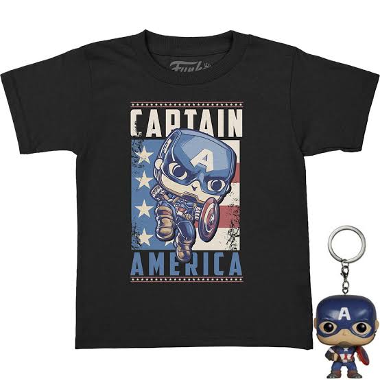 Funko Pop! Tee - Captain America Talla L Marvel