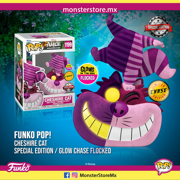 Funko Pop! Movies - Cheshire Cat #1199 Glows Flocked Chase Special Edition Alice In The Wonderland