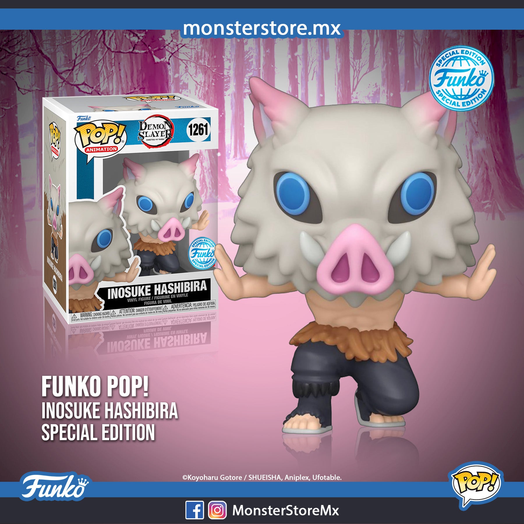 Funko Pop Animation Inosuke Hashibira 1261 Special Edition Demon S Monsterstoremx 0408