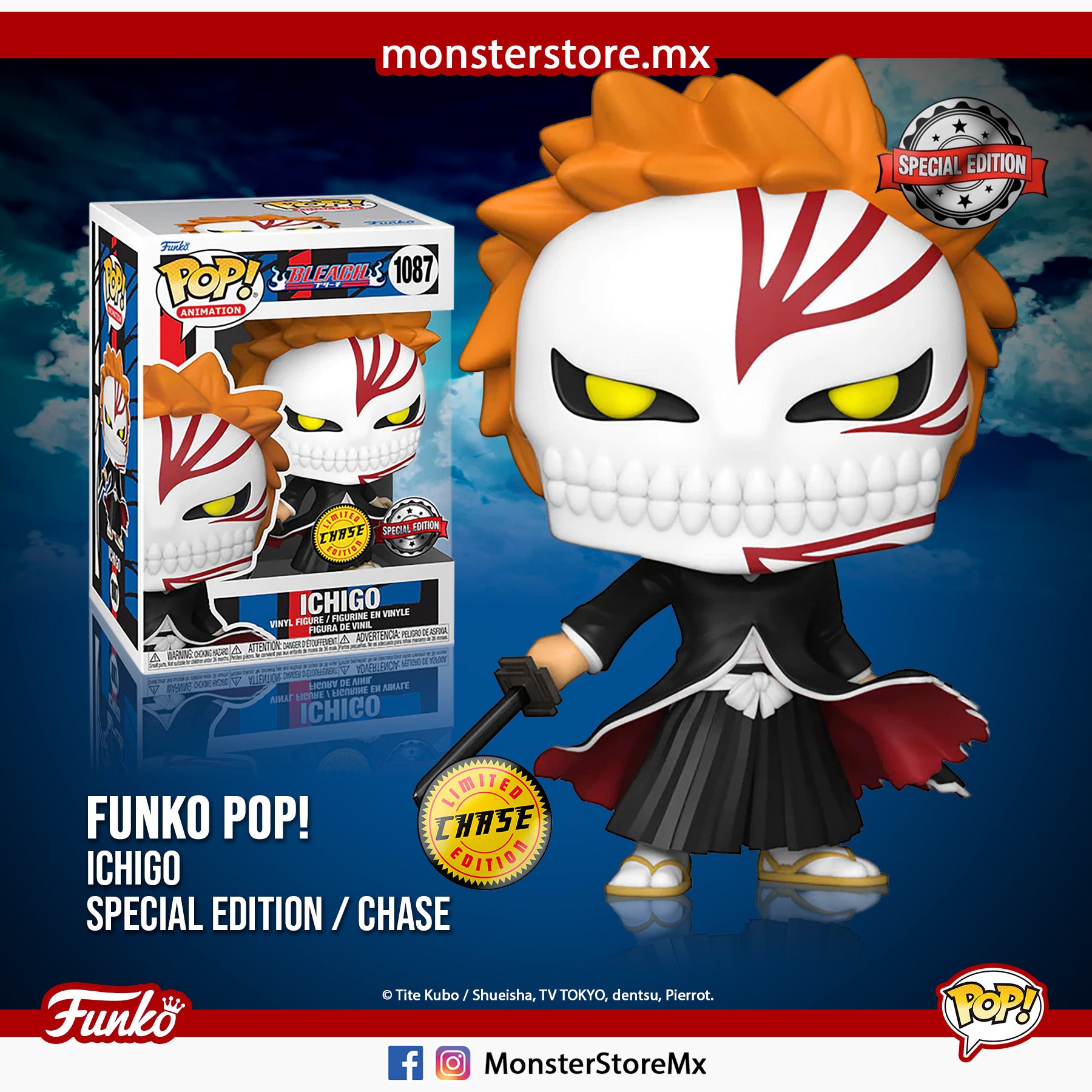 Funko Pop! Animation - Ichigo #1087 Chase Special Edition Bleach –  MonsterStoreMx