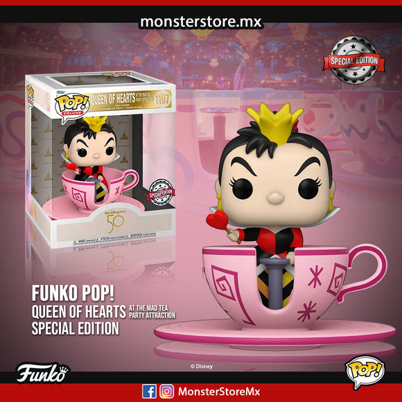 Funko Pop! Deluxe - Queen Of Hearts At The Mad Tea Party Attraction #1107 Special Edition Walt Disney World 50