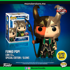 Funko Pop! - Loki With Scepter #985 Avengers Exclusive Edition Glows in the dark